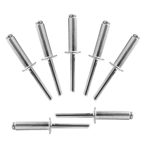 ALLCLEAN 60 Pcs 1/4" x 1" Aluminum Blind Rivets,6.4 x 25mm Pop Rivets,Aluminum Grip and Steel Mandrel - color: Aluminum, size: 1/4" x 1"
