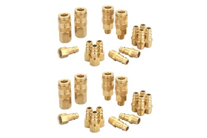 Brass 1/4 Inch NPT High Flow Air Coupler and Plug Kit - size: Coupler and Plug Kit 28 Piece