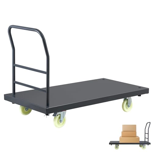 Heavy Duty Steel Platform Truck Cart, Gray - color: Gray-47" L X 24" W X 32" H