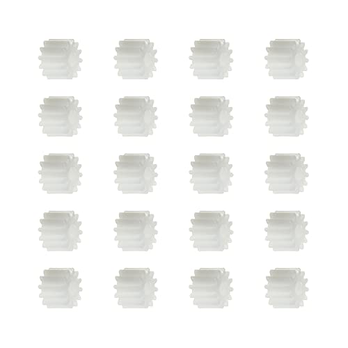 Othmro 50PCS Plastic Gears 12 Teeth Model 122.5A, (2.5mm Hole Diameter 7mm Outer Diameter 5mm Thickness) Reduction Gear White Plastic Worm Gears for RC Car Robot Motor - color: 2.5A 12Teeth, size: Plastic Gears