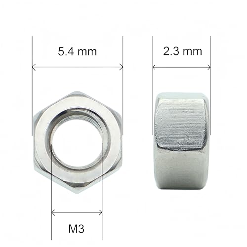 330Pcs M3 Hex Nuts, 304 Stainless M3 Nut, Coarse Thread M3 Nuts - size: Metric M3-0.5---330Pcs