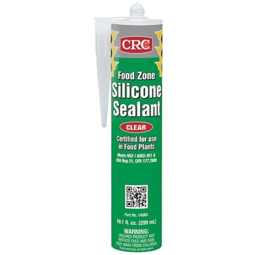 CRC Food Zone Silicone Sealant 14083 – 10.1 FL Oz., Clear Silicone Seal for Bonding, Waterproofing Applications - style: 1 Pack