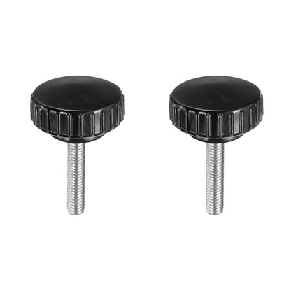 uxcell 2pcs Knurled Clamping Knobs M6 x 30mm Metric 304 Stainless Steel Male Thread Thumb Screw on Type 30mm Plastic Round Head Threaded Hand Bolt Stud Knobs Black - size: M6 x 30mm x 30mm