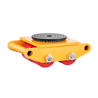 VEVOR Machine Skate, 6T Machinery Skate Dolly, 13228 lbs Machinery Moving Skate, Machinery Mover Skate with 360° Rotation Cap and PU Directional Rollers, Heavy Duty Industrial Moving Equipment, Yellow