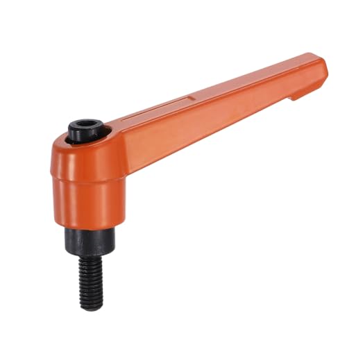 uxcell Clamping Lever Handles for Lathe, M5x12mm Male Thread Orange - size: M5x12mm