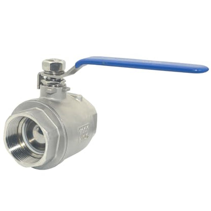 304 Stainless Steel Female NPT Ball Valve 1-1/2 Inch Standard Full Port for Water Oil Gas Vinyl Handle WOG1000 - size: 1-1/2 Inch, style: Pack of 1