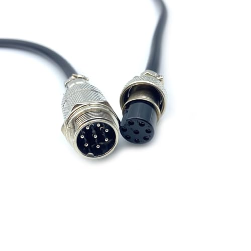 3.28 ft GX20 8 Pin Male to Female Cable, GX20 8Pins Female to Male Head Aviation Cordset Electrical Connector Panel Mount Circular Metal Adapter Cordset for Ships 5A 200V 20AWG (1meter) - size: GX20 8Pin