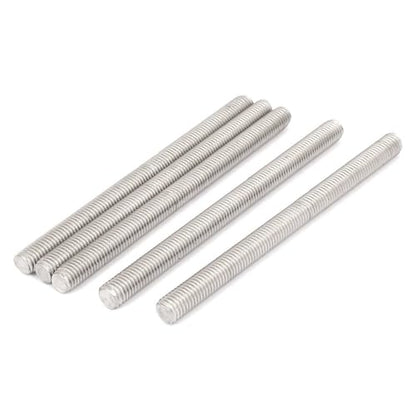 TOP-VIGOR 5Pcs M10-1.5 x 110mm Length Fully Threaded Rod, 304 Stainless Steel Right Hand Threaded Rods, Fully Studding Rod Bar for Anchor Bolts, Clamps, Hangers and U-Bolts - size: M10x110mm, 5pc