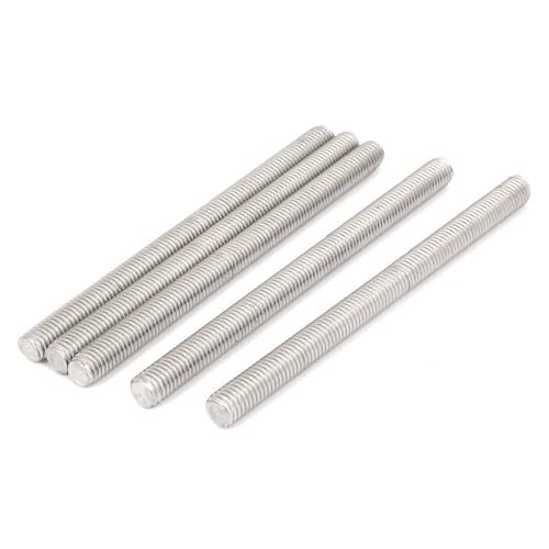 TOP-VIGOR 5Pcs M10-1.5 x 200mm Length Fully Threaded Rod, 304 Stainless Steel Right Hand Threaded Rods, Fully Studding Rod Bar for Anchor Bolts, Clamps, Hangers and U-Bolts - size: M10x200mm, 5pc
