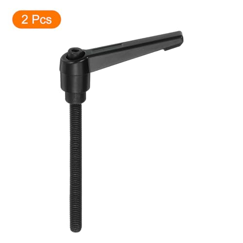 uxcell 2Pcs M6 x 70mm Adjustable Knobs Handle Male Thread Push Button Ratchet Quick Release Locking Rotating Bolt for Lathe Machinery, Black - size: M6 x 70mm