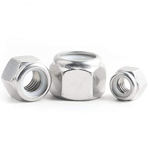 7/16-20 Nylon Insert Lock Nuts, Nylon Locknuts 304 Stainless Steel 18-8 Lock Nuts, Pack of 20