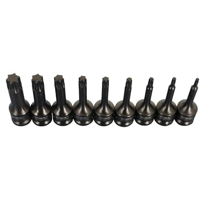TEMO T40 3" Torx Star 6 Point Black Impact Bit Socket 1/2" Square Drive - size: T40