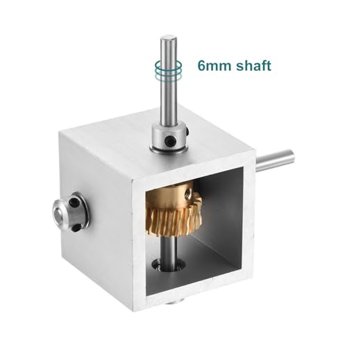 uxcell Gear Box 90 Degree Right Angle Worm Gearbox 1:20 Reduction Gearbox 1 Module 20 Teeth Worm Gear Aluminum Frame Simple Mechanical DIY Module with 6mm Shaft, 100x100x50mm(LxWxH) - size: 6mm Shaft, style: 1:20