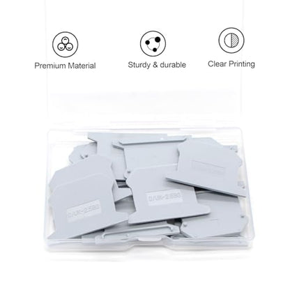 20Pcs D/UK-2.5BG End Cover for DIN Rail Mounted Terminal Block - color: Grey, size: 20 Pcs