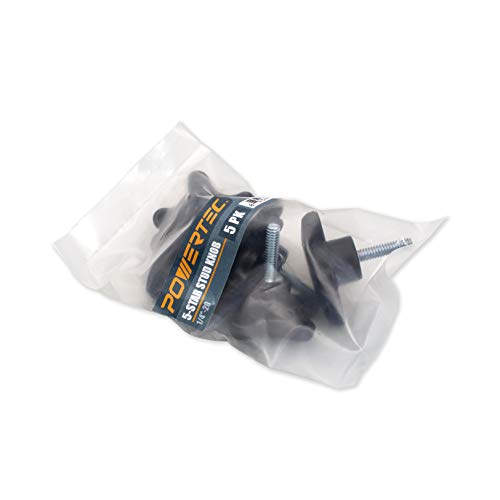 POWERTEC 10 Pack 1/4"-20 5 Star Knobs with 1" Threaded Stud, Thumb Screw Knobs with bolts for Lawn Mower, Umbrella Base, Woodworking Tools & Jigs, Clamps (QNB3006-P2) - style: 1/4", 5-Star, 1" Stud