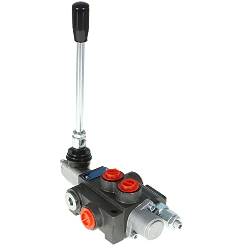 kimllier Hydraulic Directional Control Valve 1 Spool 13GPM 3600PSI BSPP Ports, Adjustable Double Acting Hydraulic Valve Fit for Small Tractors Loaders