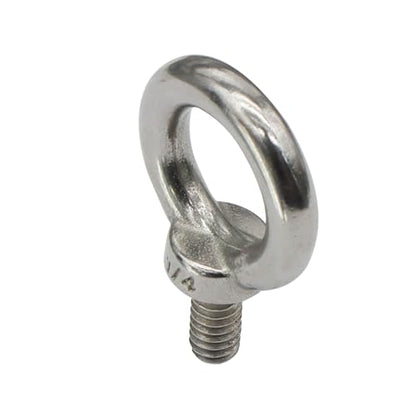 4 Packs 1/4"-20 Eye Bolts, 316 Stainless Steel Marine Grade Shoulder Eye Bolts, UNC Standard Threaded Lifting Ring