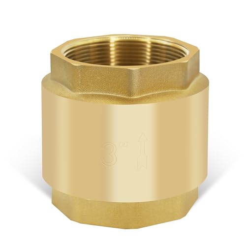 3" NPT Vertical Spring Check Valve, Brass, Heavy-Duty, Female Thread, DN80 - size: 3"-NPT