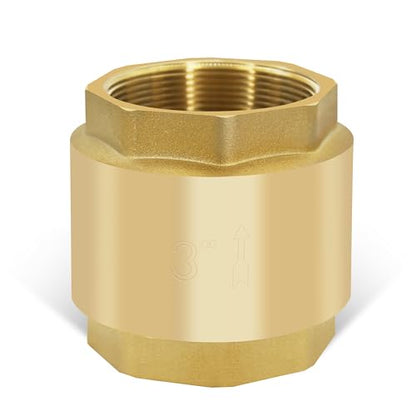 3" NPT Vertical Spring Check Valve, Brass, Heavy-Duty, Female Thread, DN80 - size: 3"-NPT