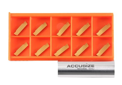 Accusize Industrial Tools Mgmn200 Tin Coated Carbide Inserts, 10 Pcs/Box, 2403-4022x10 - size: MGMN200, Cutting Steel