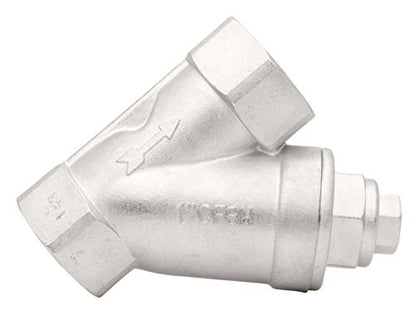 1" Stainless Steel Y-Strainer - 800WOG, FxF NPT 100mc Screen - size: 1" 100micron