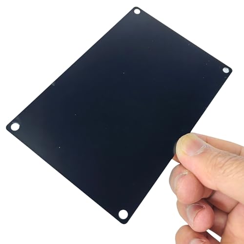 3.15x4.72 inches 1mm Thick Black Anodized Aluminum Plate (Hole-Punched) - Best for Machine Nameplate Parameter Laser Engraving Pack of 5
