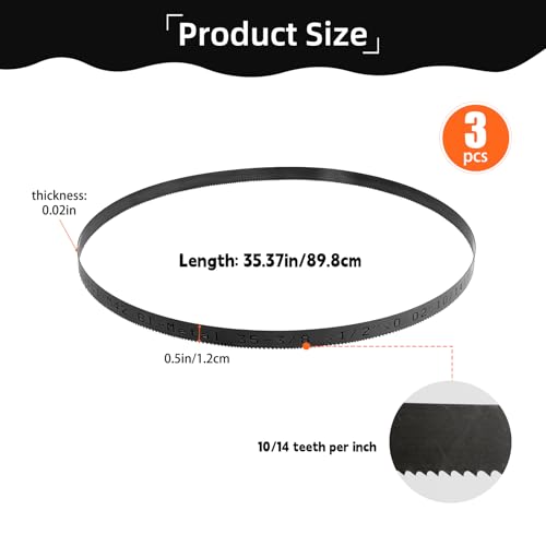 35-3/8 Inch Bandsaw Blade 10/14 TPI Replacement for Milwaukee 48-39-0529 Portable Band Saw Blade and 2829-20 Compact Band Saw, 35-3/8" x 1/2" x 0.02" 10/14 TPI, 3 Pack - size: 35-3/8" x 1/2" x 0.02", 10/14 TPI, 3 Pack