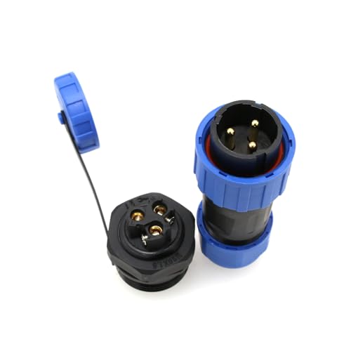 TY20 3 Pin Male Female Connector Screw Terminal Aviation Waterproof Quick-Disconnect Panel Mount for Power Outdoor Device 25A 12awg Wire, Panel Mount - color: Panel Mount, size: 3 Pin 25A