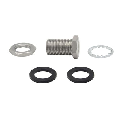 Stainless Steel Bulkhead Fitting 1/4 NPT Female 1-1/2" Length 2Pcs - size: 1/4" NPT Female to 1-1/2" Length