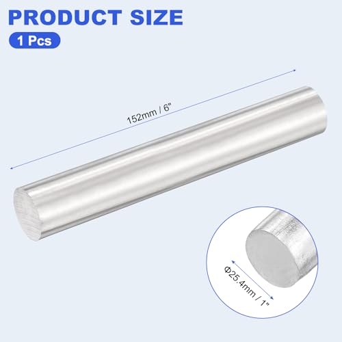uxcell 304 Stainless Steel Round Rods 1" Dia x 6" Silver - size: 1" Dia x 6" Length