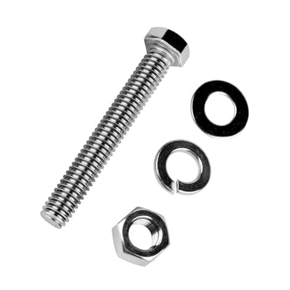 8Sets 5/16-18 x 2-1/2" Hex Head Bolts Screws with Hex Nuts and Thick Flat & Lock Washers, 304 Stainless Steel, UNC Coarse Thread, Silver Finish - color: Silver, size: 5/16-18 x 2-1/2" (8Set)