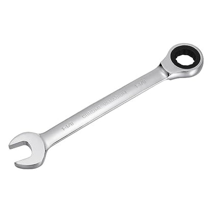 uxcell 1-1/8 Inch Ratcheting Combination Wrench SAE 72 Teeth 12 Point Ratchet Box Ended Spanner Tools, Cr-V - size: 1-1/8"