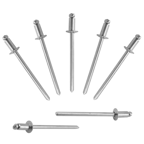 ALLCLEAN 300 Pcs 1/8"x1/4" Stainless Steel Blind Pro Rivets,3.2 x 6mm Pop Rivets,Stainless Steel Grip and Stainless Steel Mandrel - color: Stainless Steel, size: 1/8"x1/4"