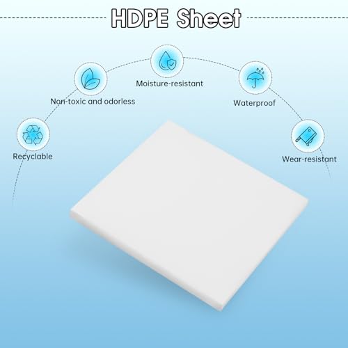 Hdpe Sheet 5/16 Inch Thick, 6" x 6" High Density Polyethylene Board, Thick Plastic Sheet for Craft, Plastic Cutting Board, Heavy Duty Industry - size: 6" X 6", style: 5/16" Thick