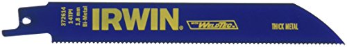 IRWIN Tools Metal Cutting Reciprocating Saw Blade, 6-Inch, 14 TPI (372614) - size: 6", style: 14TPI / 14TPI / 1-count