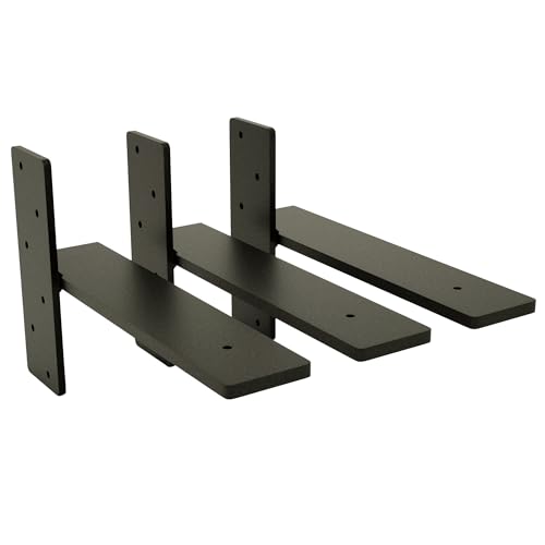 Free Hanging Shelf Bracket Multi-Pack –Heavy-Duty Metal Floating Shelf Support Brackets for Wood Shelves – Hidden Wall Mount Hardware for Modern, Rustic, Industrial Shelving (3 Pack, 14 x 3/8 Inches) - size: 14 x 3/8 Inches, style: 3 Pack
