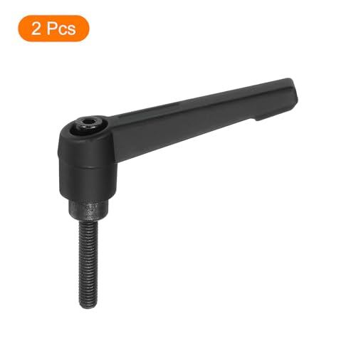 uxcell 2Pcs M5 x 25mm Adjustable Knobs Handle Male Thread Push Button Ratchet Quick Release Locking Rotating Bolt for Lathe Machinery, Black - size: M5 x 25mm