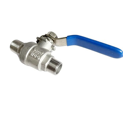 3/8 inch Male to Male Thread Ball Valve 304 Stainless Steel Full Port NPT Thread Ball Valves WOG1000 - size: 3/8 Inch