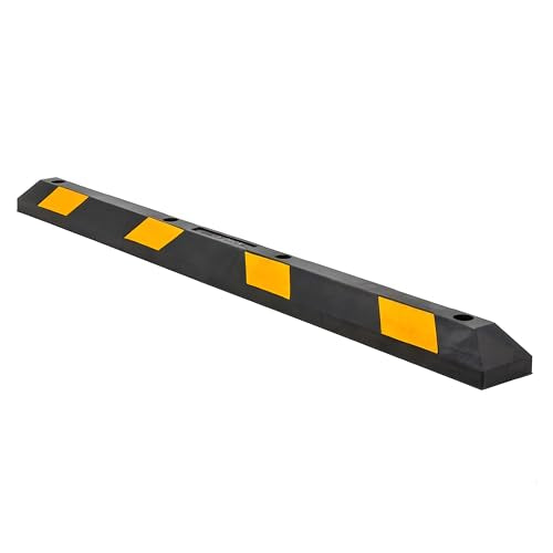 Guardian Rubber Parking Stopper Curb, Mounting Holes, Hi-Vis Yellow, 6 Ft - size: 6 Foot
