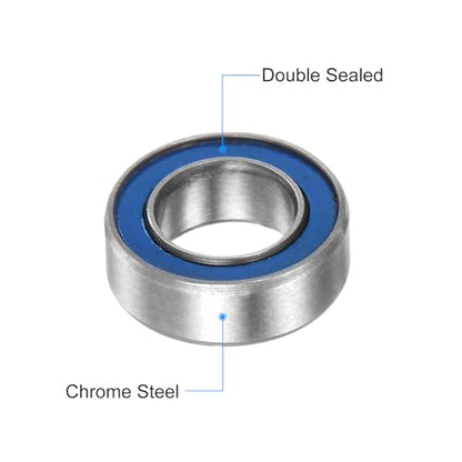 uxcell 10pcs MR95-2RS Miniature Deep Groove Ball Bearings 5x9x3mm Rubber Sealed Bearings for TRX4 1/10 RC Cars Trucks, 3D Printer, P6 (ABEC 3) - color: Blue, size: 5x9x3mm