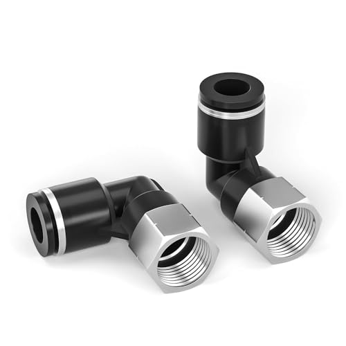 TAILONZ PNEUMATIC Female Elbow 3/8 Inch Tube OD x 1/4 Inch NPT Thread 90 Push to Connect Fittings PLF-3/8-N2 (Pack of 10) - size: 3/8'' OD 1/4''FNPT