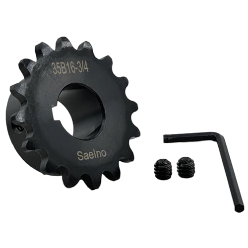 #35 Roller Chain Sprocket Type B 3/4 inch Bore 16 Tooth, Hardened Antirust 1045 Steel Drive Sprockets 35B16-3/4