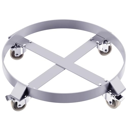 55 Gallon Steel Drum Dolly,Heavy Duty 1000lbs Load Capacity, Barrel Dollies Cart, 55 Gal Drum Dolly with Steel Frame 4 Swivel Casters Wheel, for Warehouse