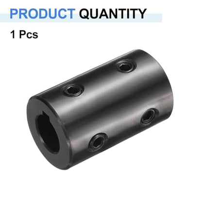 uxcell Shaft Coupling, 5/8" Bore 1-1/4" OD 2" Length Black Oxide Plated ASTM1045 Steel Rigid Coupling for 3D Printers Motor Wheel(4 Set Screws) - size: 5/8" Bore 1-1/4" OD 2" Length
