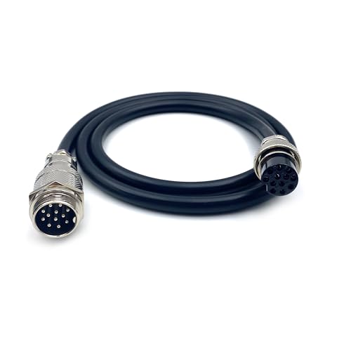 3.28 ft GX20 12 Pin Male to Female Cable, GX20 12Pins Female to Male Head Aviation Cordset Electrical Connector Panel Mount Circular Metal Adapter Cordset for Ships 5A 200V 22AWG (1meter) - size: GX20 12Pin