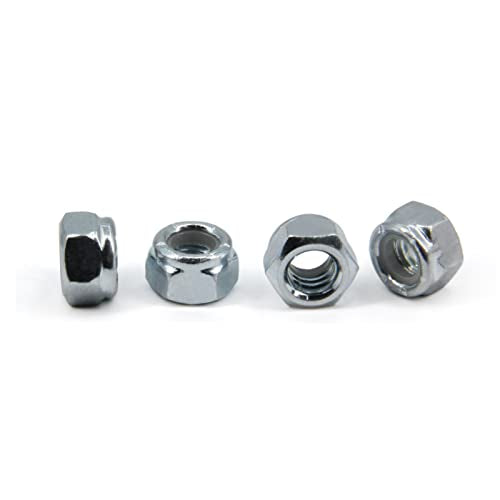 5/16"-18 Nylon Insert Hex Lock Nuts,Carbon Steel White Zinc Plated, Hex Lock Nut Silver Self-Locking Nylock Locknuts,100pcs/pack (5/16"-18-100pcs) - size: 5/16"-18-100pcs