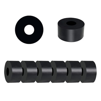 8Pcs Rubber Spacers, 1'' OD x 3/8'' ID x 0.5'' Thickness Black Round - size: 1'' OD x 3/8'' ID x 0.5'' Thickness