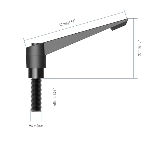 2PCS Clamping Lever Handles, M6 x 40mm Male Thread, Adjustable Quick Release Locking Rotating Screw Bolt Stud Knobs Apply for Lathe Machinery, Black - size: M6 x 40mm