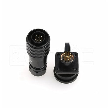SA12 9Pin Weipu Connector Aviation Push-Pull Solder Cable Connector Plug Panel Mount Socket Female Rear-nut Mount for LED Light Equipment Electrical - size: 9Pin 3A