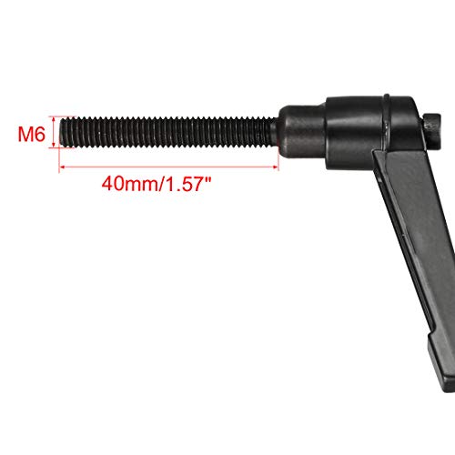 uxcell M6 x 40mm Handle Adjustable Clamping Lever Thread Push Button Ratchet Male Threaded Stud Knobs Rotating Screw Handles Bolts with Locking Lever Black - size: M6x40mm